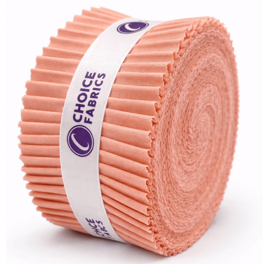 Choice Fabrics Supreme Solids Jelly Roll - Apricot - 40 Strips