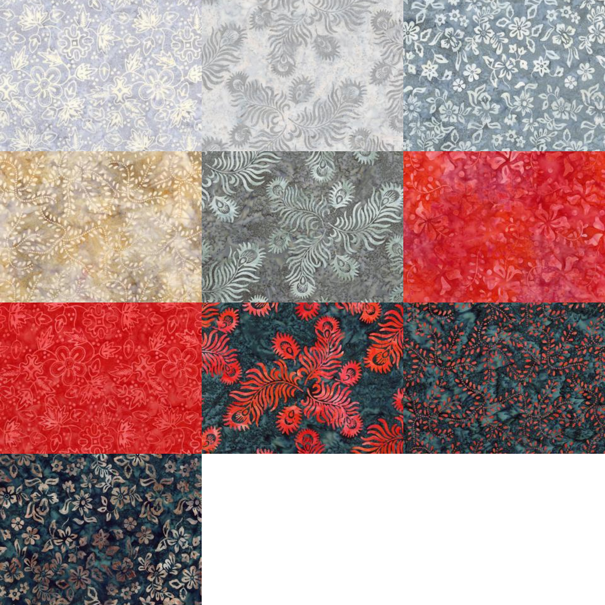 Half-yard Bundle - Riley Blake Expressions Batiks "Arabella" 10 Fabrics, 5 Total Yards