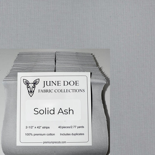June Doe Fabric Collections - Supreme Cotton Solid Ash - 40-Strip Pack