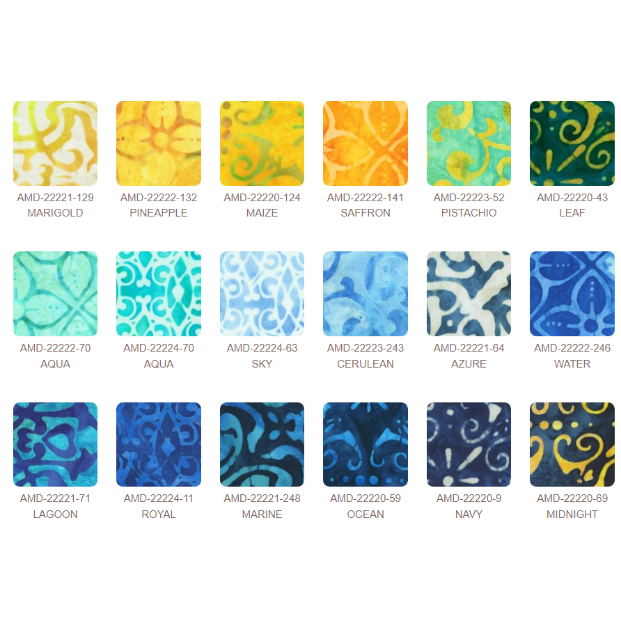 Robert Kaufman Artisan Batiks: Azulejos Roll-up - 40 Total Strips