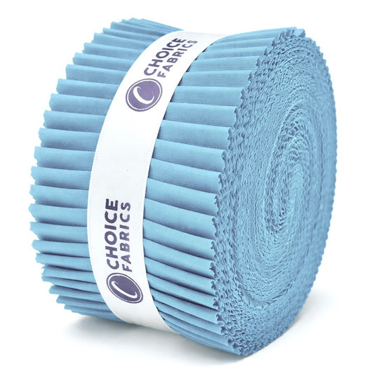 Choice Fabrics Supreme Solids Jelly Roll - Baby Blue - 40 Strips