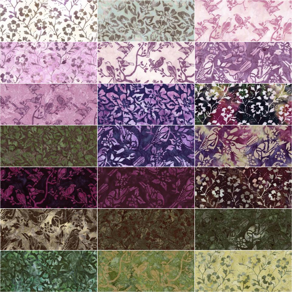 Riley Blake Backyard Birds Expressions Batiks - 40 Strip Rolie Polie