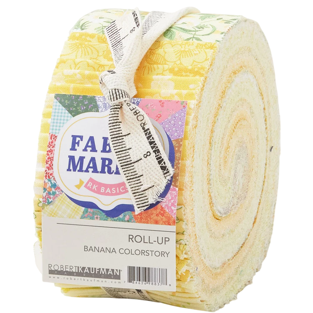 Robert Kaufman Fabric Market - Banana Roll-up - 40 Strip Roll