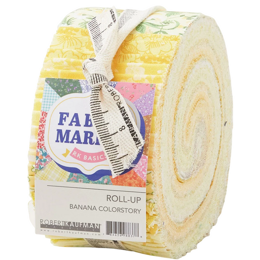 Robert Kaufman Fabric Market - Banana Roll-up - 40 Strip Roll