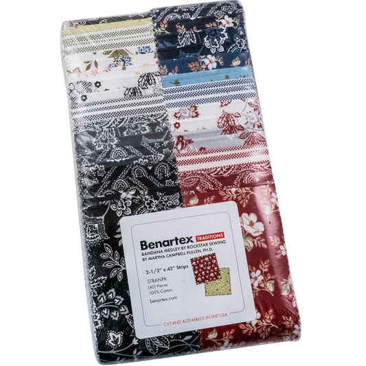 Benartex Bandana Medley Strip-pies - 40 2.5" Strips