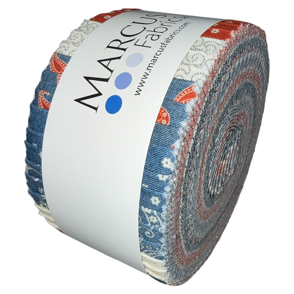 Marcus Fabrics - Bandana Bliss by The Smithsonian Institute - 40 2.5" Strips/Jelly Roll