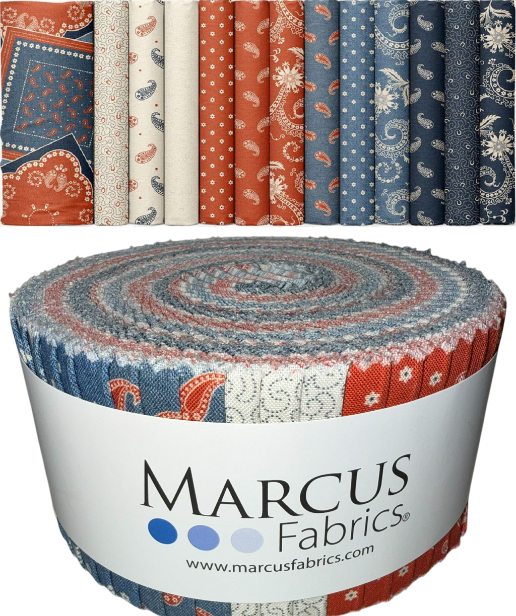 Marcus Fabrics - Bandana Bliss by The Smithsonian Institute - 40 2.5" Strips/Jelly Roll