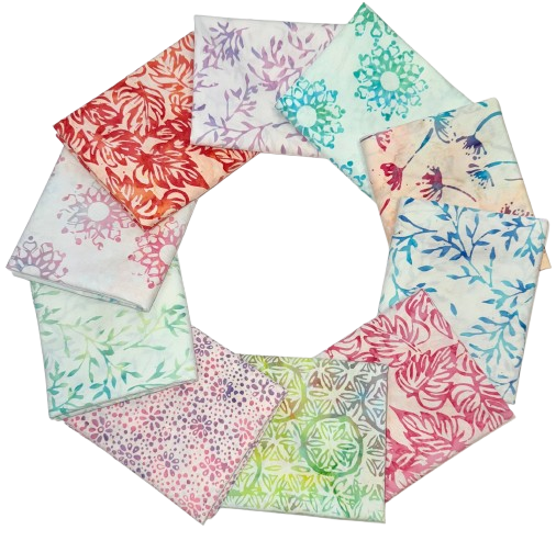 Anthology Batiks "Be Colourful" Half-yard Bundle - 10 Fabrics, 5 Total Yards