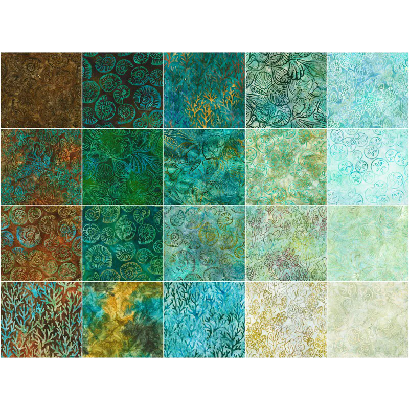 Robert Kaufman Artisan Batiks: Beachcombers Roll-up - 40 Total Strips
