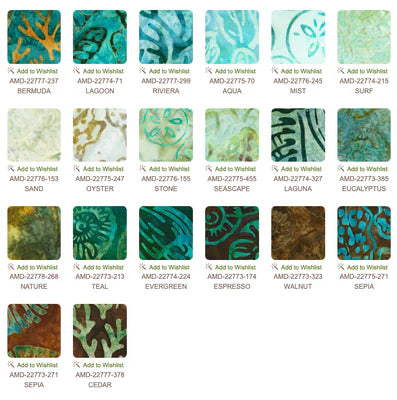 Robert Kaufman Artisan Batiks: Beachcombers Roll-up - 40 Total Strips
