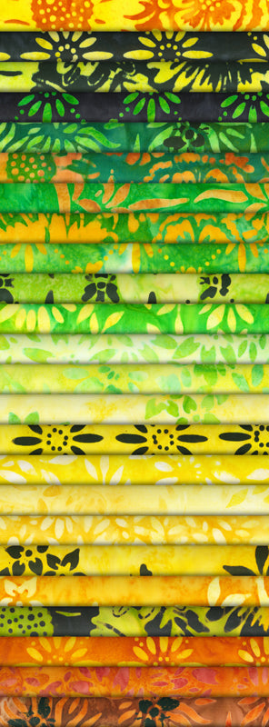 Robert Kaufman Artisan Batiks: Bees and Flowers By Lunn Studios Roll-up - 40 Total Strips