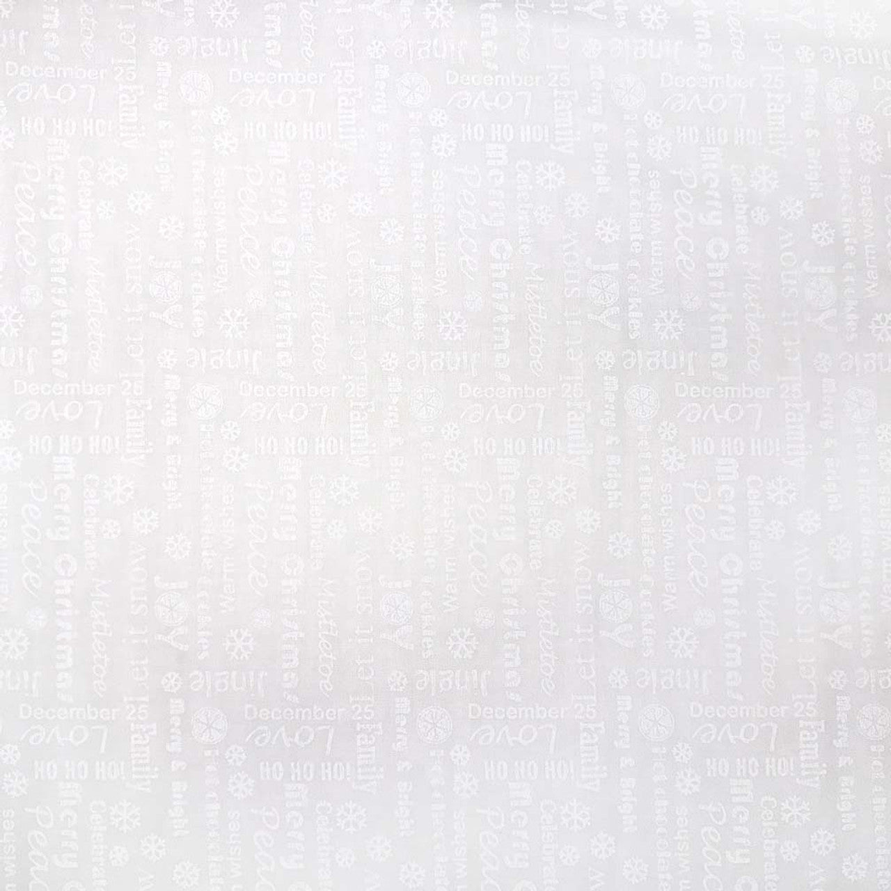 (2 yd) Benartex Let It Snow Sweet Wishes White Tone 04587-09 (All White)