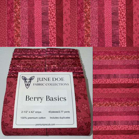 June Doe Fabric Collections - Berry Basics - 40-Strip Pack