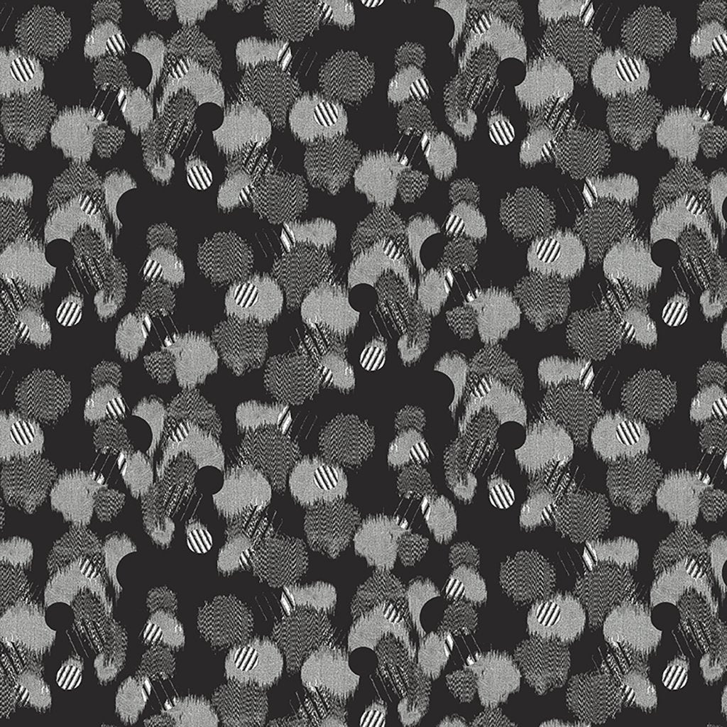 (5 yd) Clothworks Mylah's Garden Black Y3947-3 Feather Dot