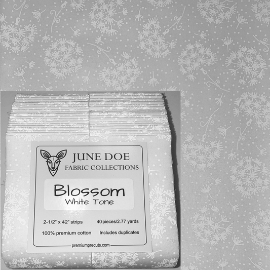 June Doe Fabric Collections - Blossom (White Tone) - 40-Strip Pack