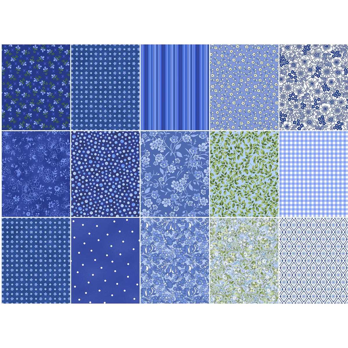 Robert Kaufman Fabric Market - Blueberry Roll-up - 40 Strip Roll