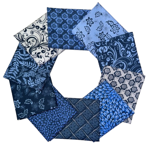 Benartex "Blue Rhapsody" Half-Yard Bundle - 10 Fabrics, 5 Total Yards