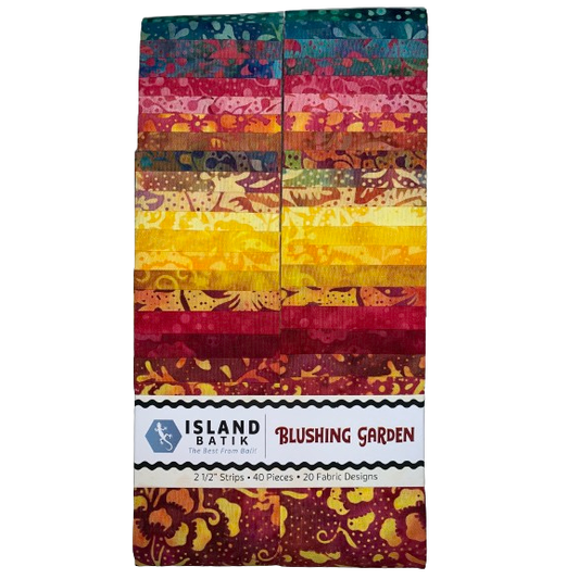 Island Batik - Blushing Garden - 20 Fabrics, 40 Total Strips