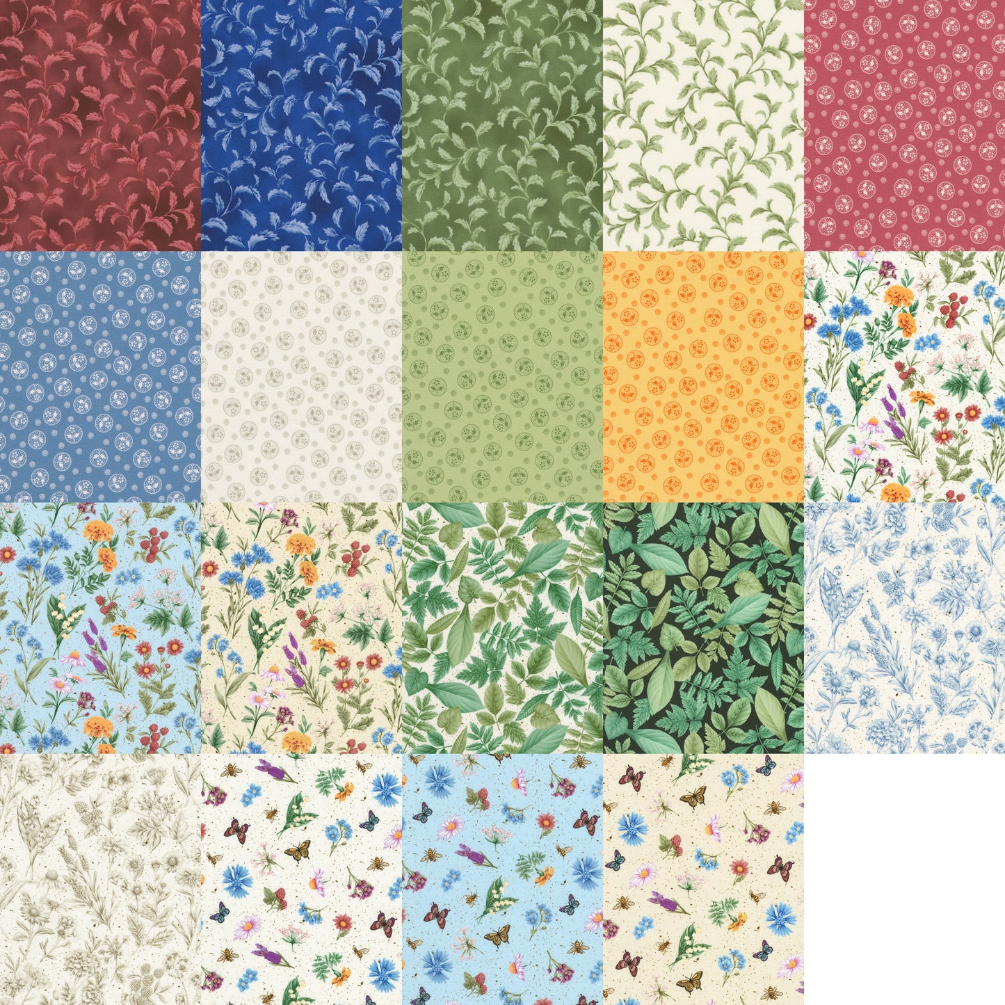 Robert Kaufman Botanical Garden by Debbie Beaves Roll-up - 40 Strip Roll