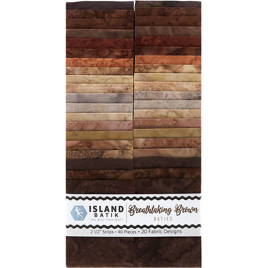 Island Batik - Breathtaking Brown - 20 Fabrics, 40 Total Strips