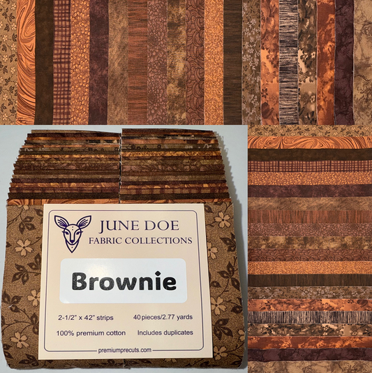 June Doe Fabric Collections - Brownie - 40-Strip Pack