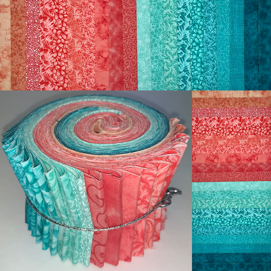Coral Reef 2.5" Roll - 20 Fabrics, 20 Total Strips