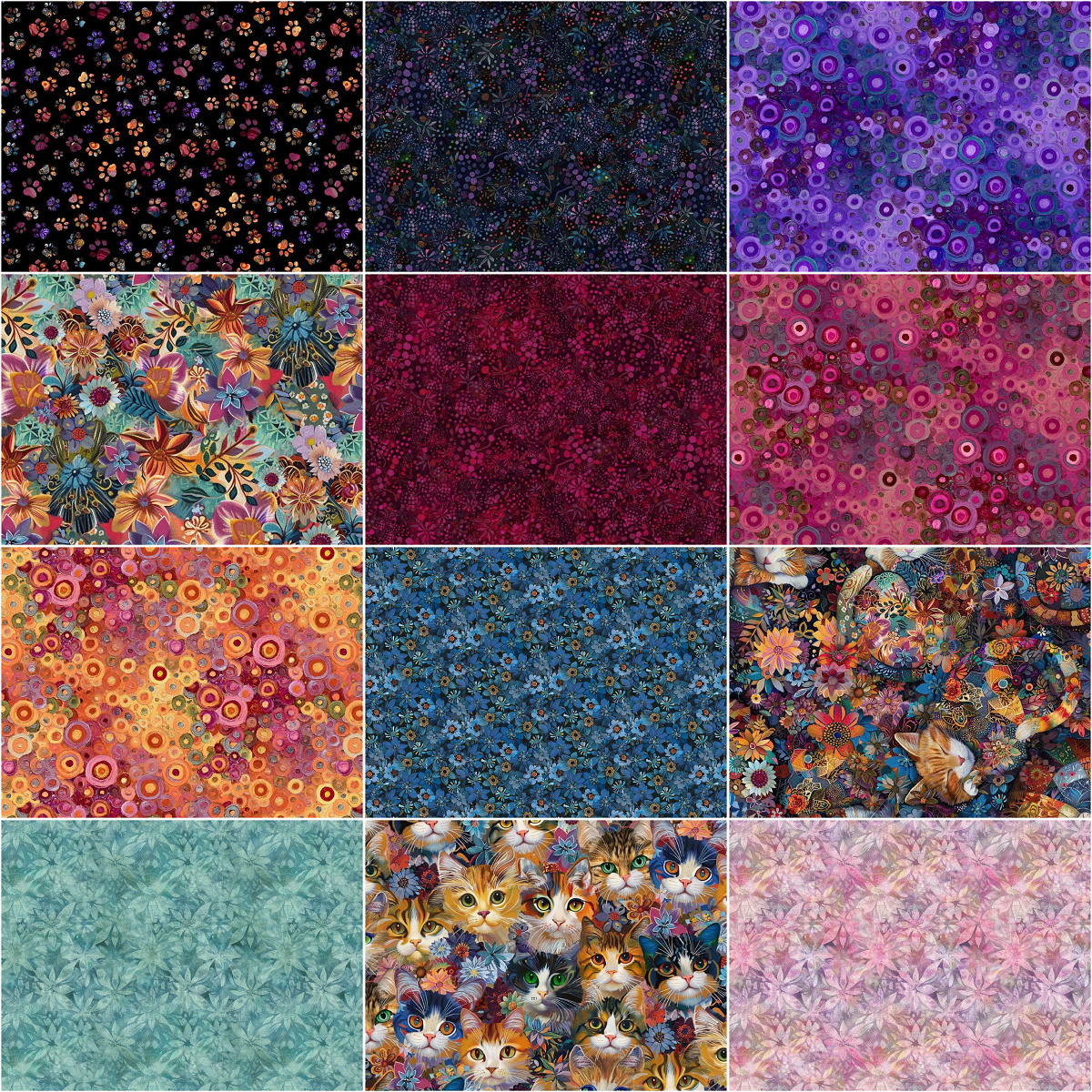 Timeless Treasures - Calico Cat - 40 2.5" Strips/Jelly Roll