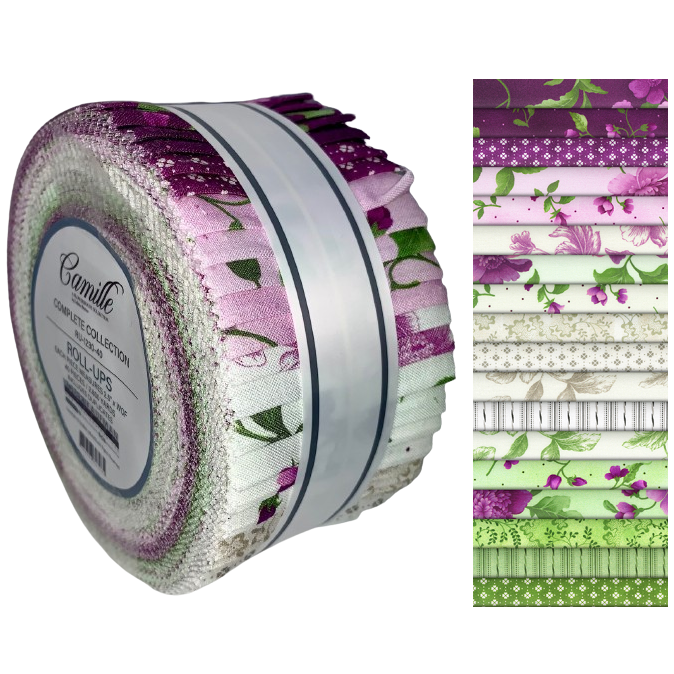 Robert Kaufman Camille By Debbie Beaves (Flowerhouse) Complete Collection Roll-up - 40 Strip Roll