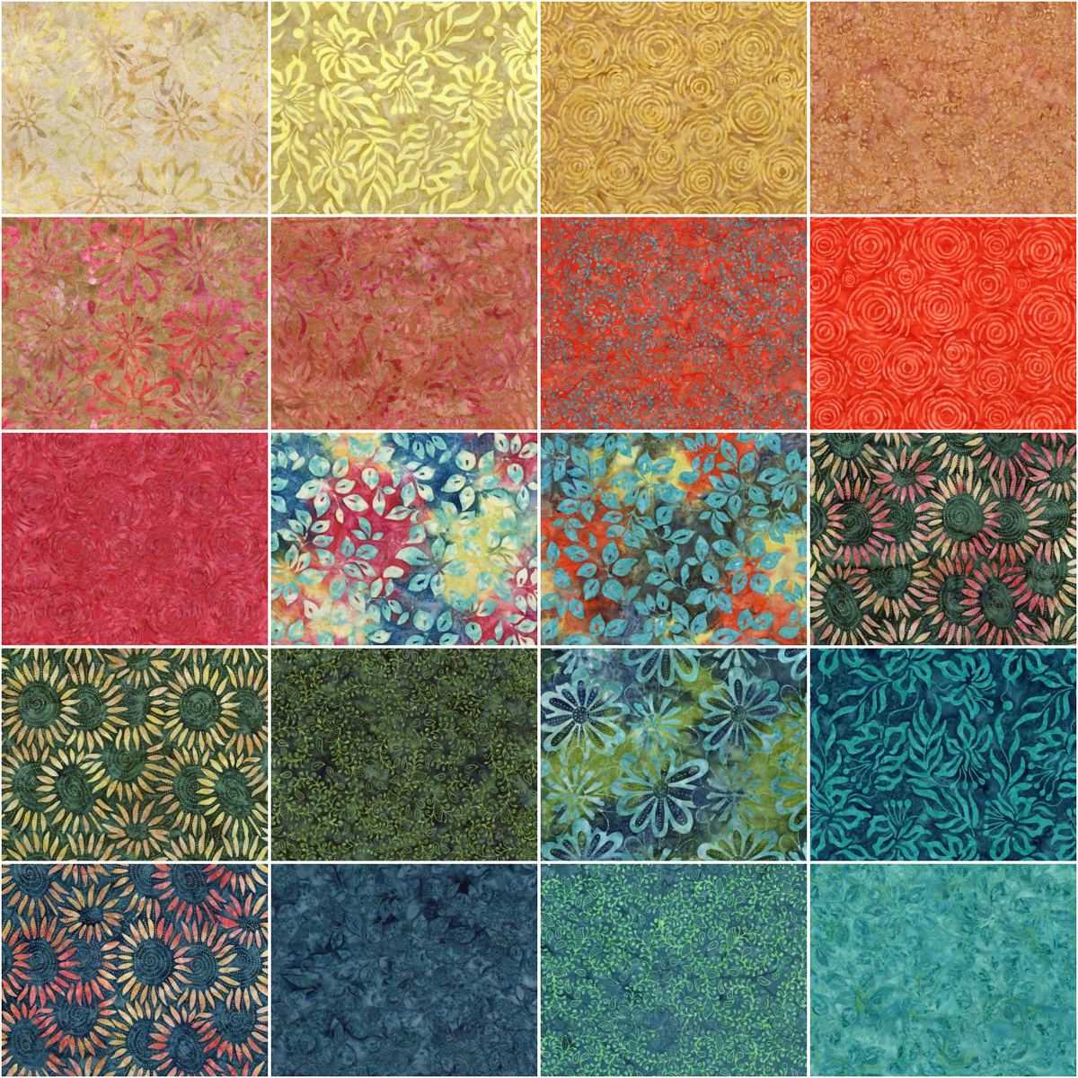 Riley Blake Carnival Glass Expressions Batiks - 40 Strip Rolie Polie