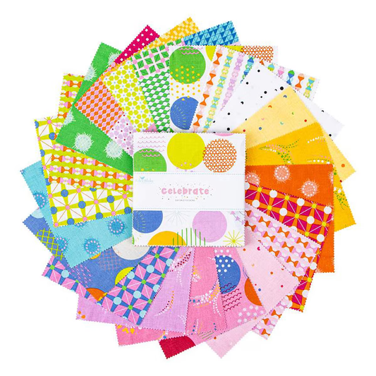 Charm Pack 5x5 Squares - Riley Blake Celebrate 5-inch Stacker - 40 5" Squares