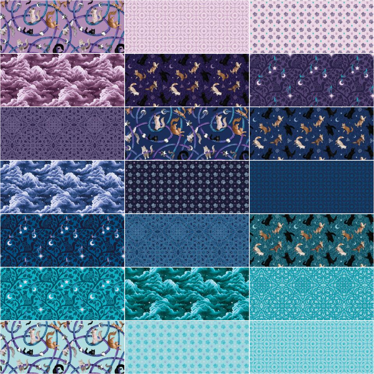 Riley Blake Celtic Cats - 40 Strip Rolie Polie
