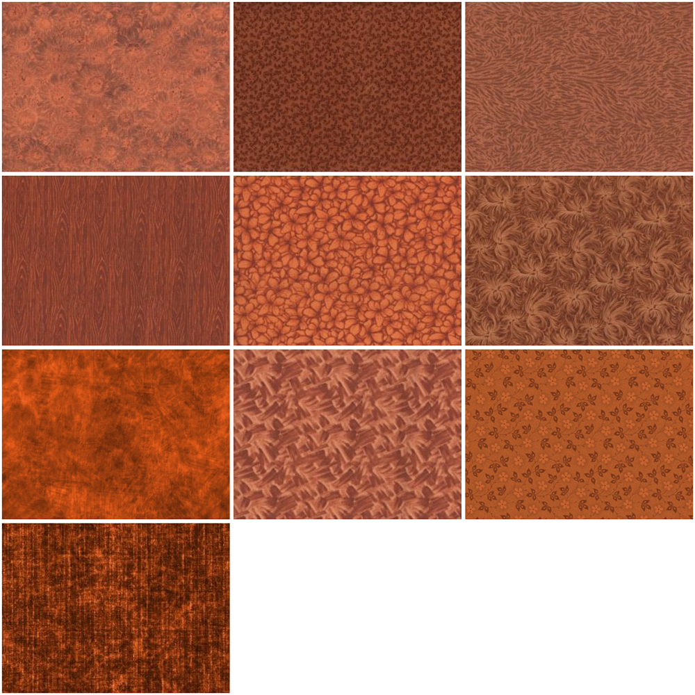 Basic Colors - Cinnamon Half-yard Bundle - 10 Fabrics, 5 Total Yards