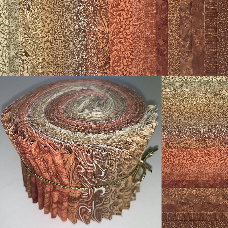 Cinnamon Spice 2.5" Roll - 20 Fabrics, 20 Total Strips
