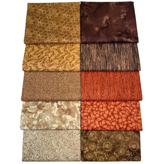 Cinnamon Spice Half-Yard Bundle - 10 Fabrics, 5 Total Yards