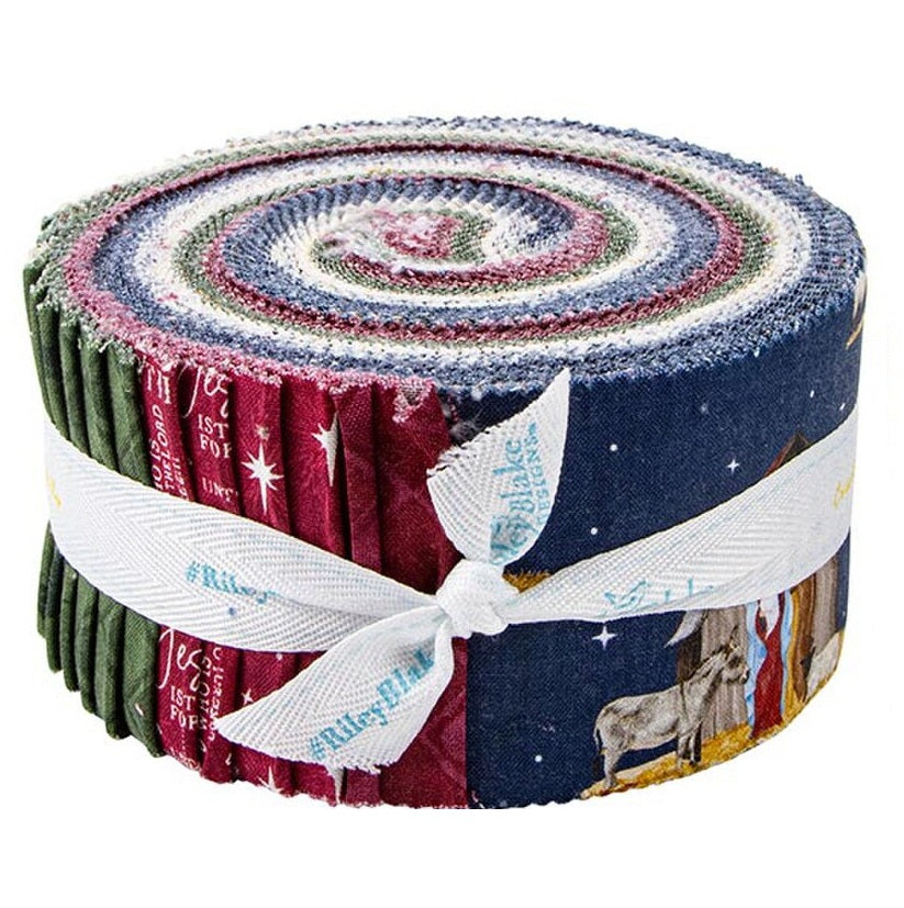 Riley Blake Come Let Us Adore Him - 40 Strip Rolie Polie