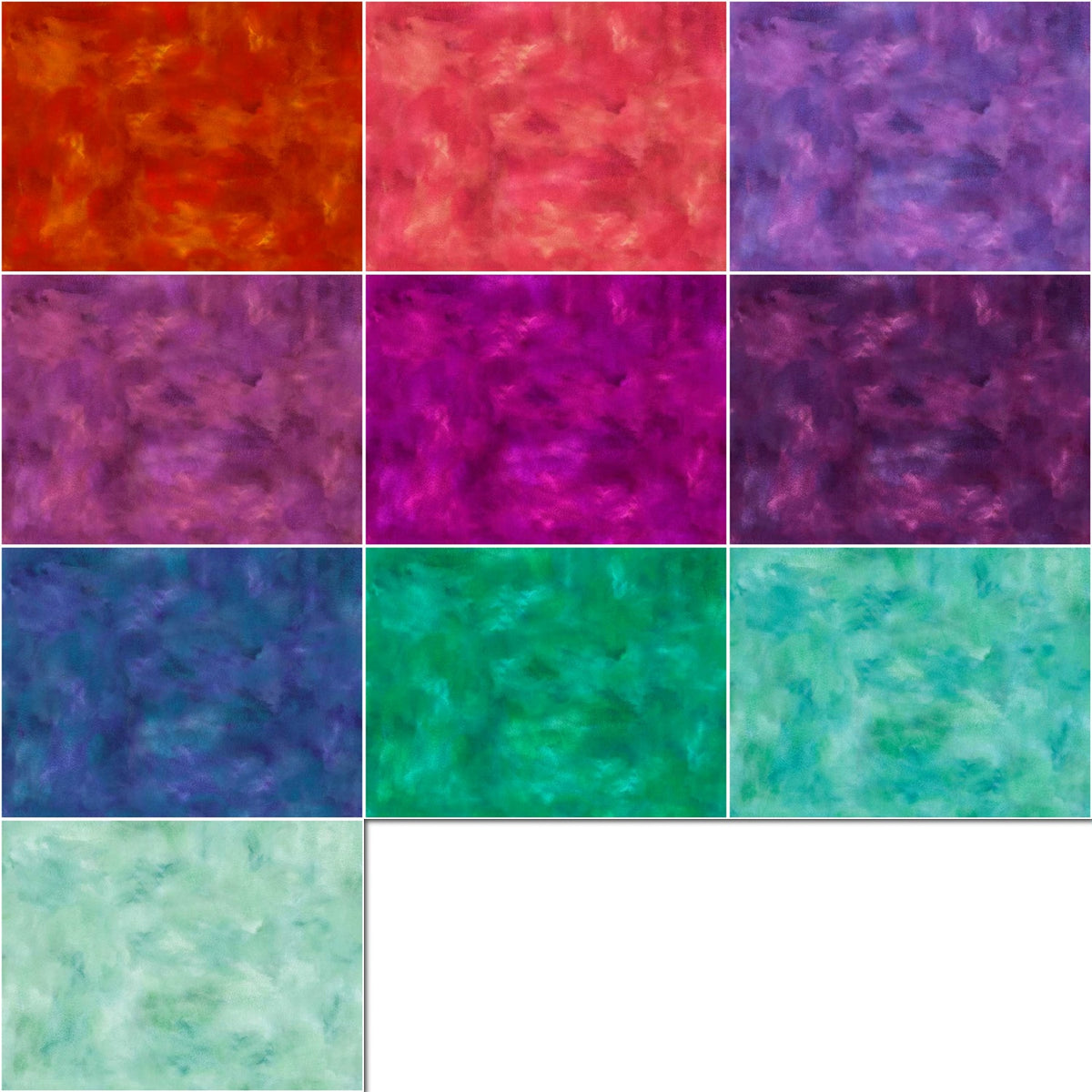 Half-yard Bundle - P&B Textiles "Color Stories" - 10 Fabrics, 5 Total Yards