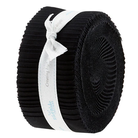 Riley Blake Confetti Cottons Solid Black - 40 Strip Rolie Polie