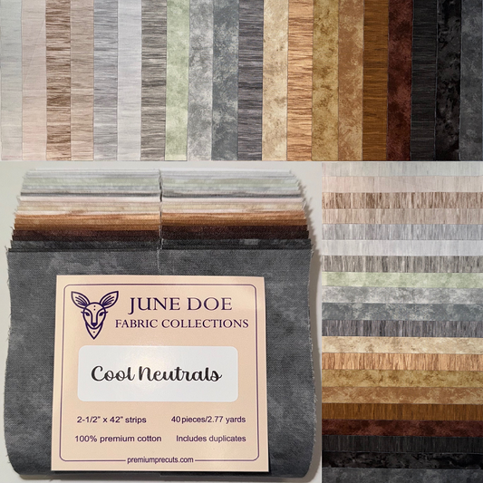 June Doe Fabric Collections - Cool Neutrals - 40-Strip Pack