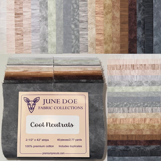 June Doe Fabric Collections - Cool Neutrals - 40-Strip Pack