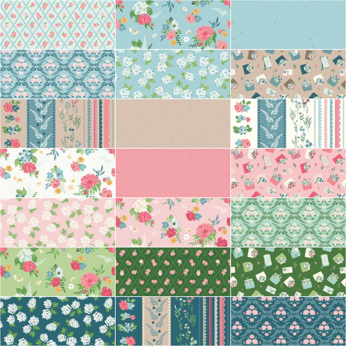 Riley Blake Correspondence - 40 Strip Rolie Polie