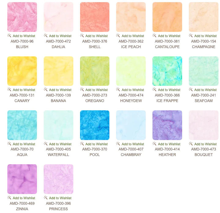 Robert Kaufman Artisan Batiks: Prisma Dyes Cotton Candy Roll-up - 40 Total Strips