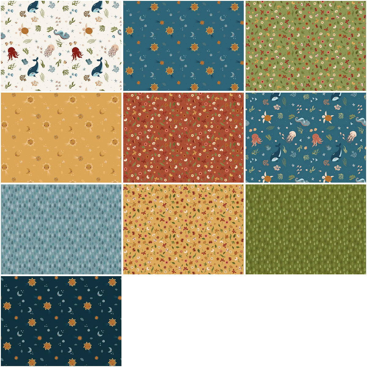 Riley Blake "Created With Love" Half-yard Bundle - 10 Fabrics, 5 Total Yards