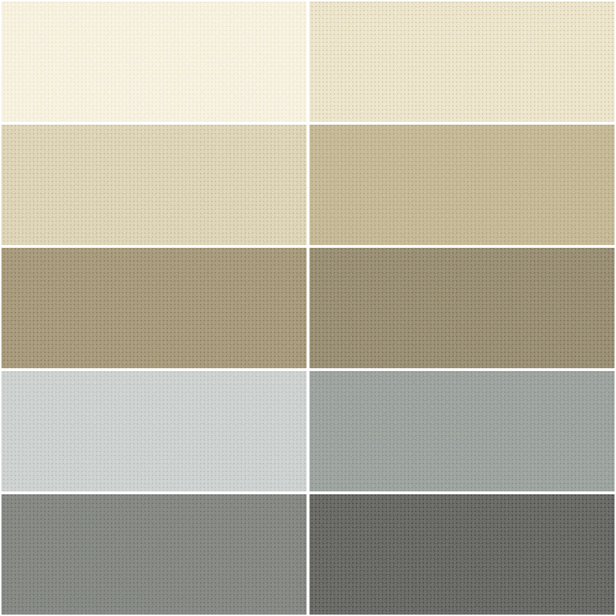 Andover "Cross Stitch Texture II" (Neutrals)  Half-yard Bundle - 10 Fabrics, 5 Total Yards
