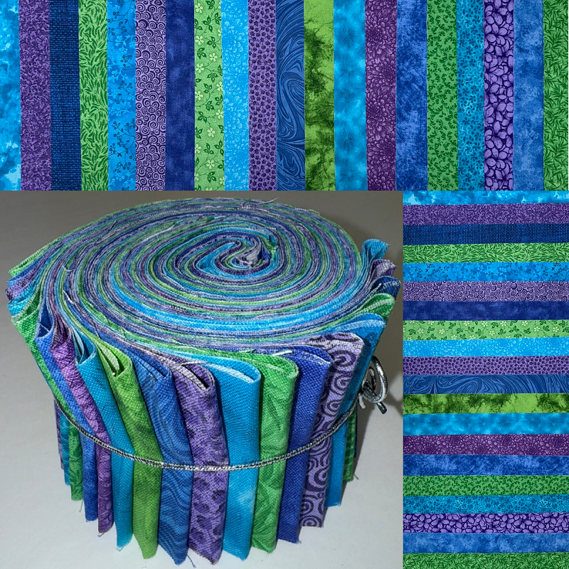 Deep Ocean 2.5" Roll - 20 Fabrics, 20 Total Strips