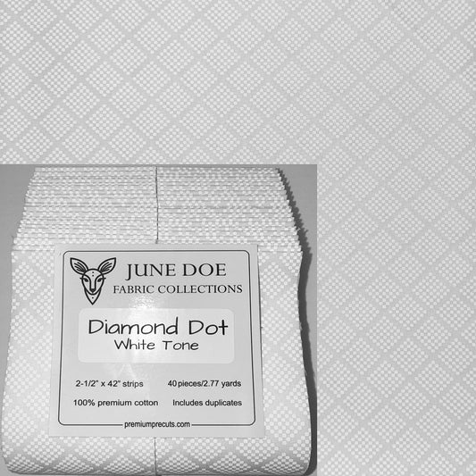 June Doe Fabric Collections - Diamond Dot (White Tone) - 40-Strip Pack