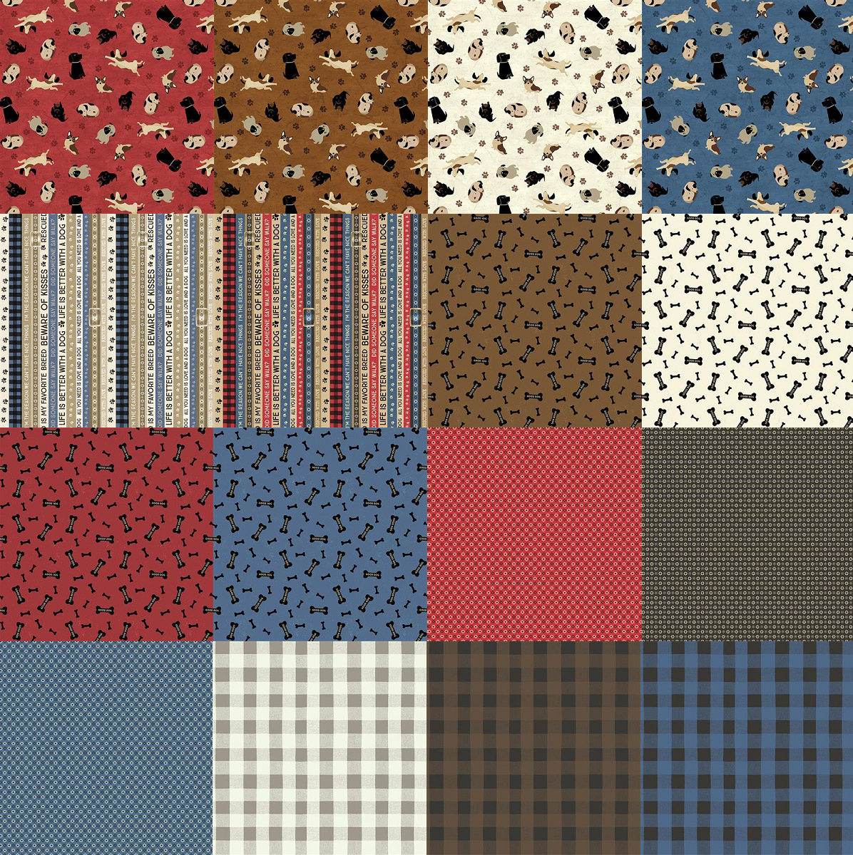 Clothworks - A Dog's Life - 40 2.5" Strips