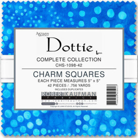 Charm Pack 5x5 Squares - Robert Kaufman Artisan Batik "Dottie" - 40 5" Squares