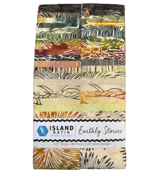 Island Batik Earthly Stories 20 Fabrics, 40 Total Strips