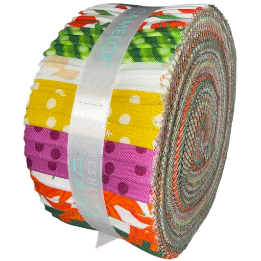 Camelot Fabrics - Eat Green Jelly Roll - 40 Strips