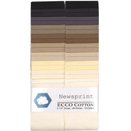 Lumin Fabrics/Ecco Cotton - Newsprint - 40 Total Strips